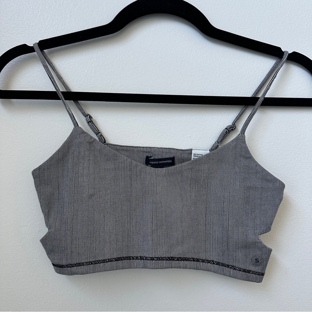 American Eagle Striped Crop Top - S